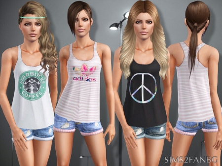 Топы и шорты для подростков от Sims2fanbg