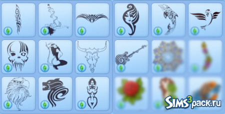 Набор татуировок для Sims 3 от FourTSeven