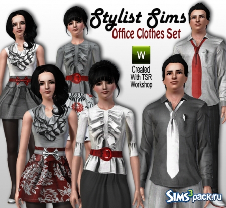 Офисная одежда для мужчин и женщин от Ekky_Sims