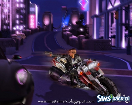 Позы с мотоциклом и пистолетом от Mia8