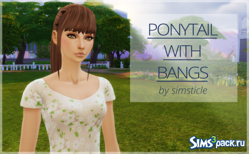 Женская прическа Ponytail with Bangs от Simsticle