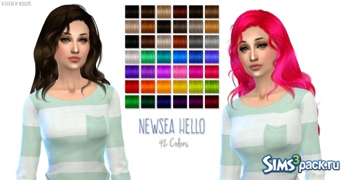 Женская прическа Newsea Hello retexture от Nessa Sims
