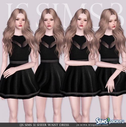 Платье Sheer Waist Dress от JS SIMS 3
