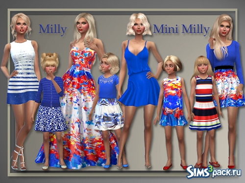 Набор одежды Milly для женщин и детей от AAStyle
