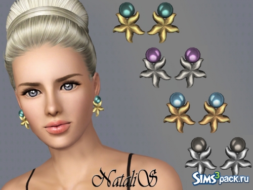Серьги &quot;Starfish pearl stud earrings FT-FE&quot; от NataliS