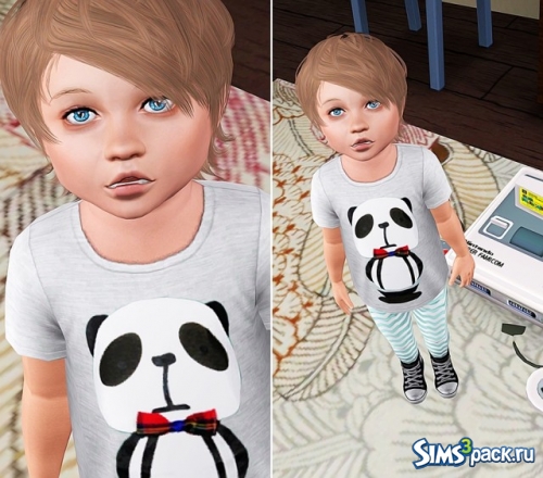 Детская футболка Panda Bow Tie Tee от pixelpeachboutique