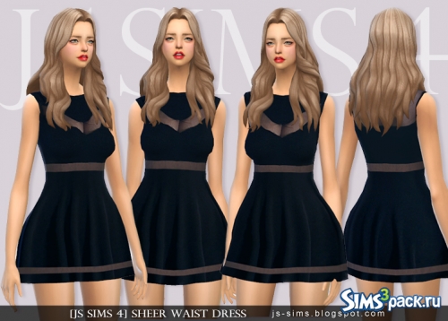 Платье Sheer Waist Dress от JS SIMS 4