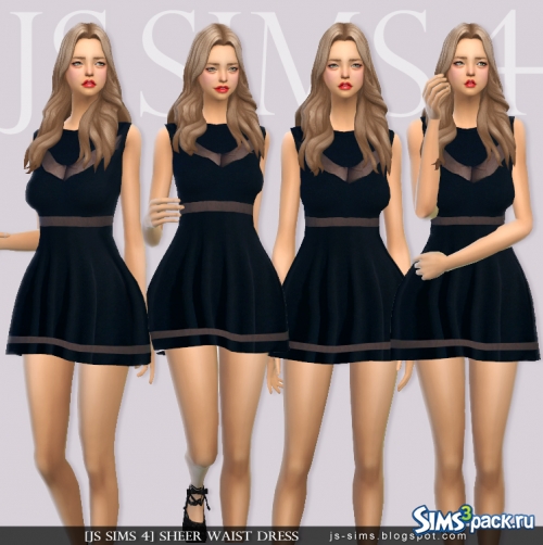 Платье Sheer Waist Dress от JS SIMS 4