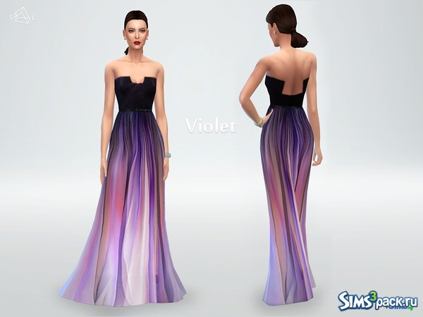 Скачать вечернее платье Silk ombre gown Violet от starlord 
