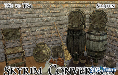 Сет мебели и декора TS2 to TS4 Skyrim Conversions от Sim4Fun