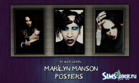 Сет картин + 3 постера "Marilyn Manson" от Alice Liddel