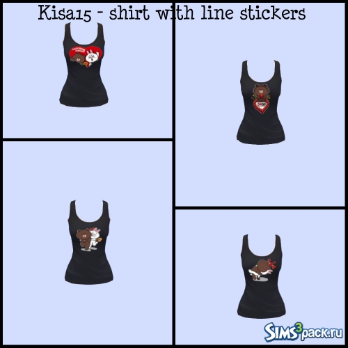 Набор женских черных маек "Line" от Kisa15