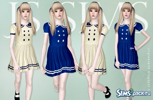 Платье Cream Sailor Dress от JS sims