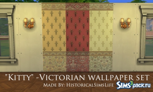Обои Kitty – Victorian Wallpaper Set от History Lover’s Sims Blog