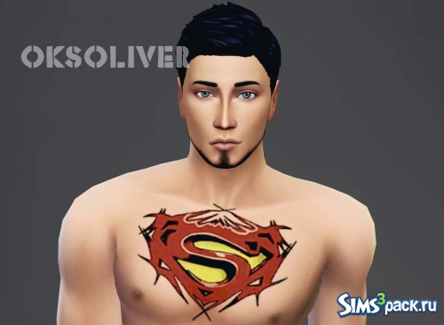 Мужская татуировка "Супермен"