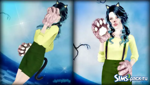 Аксессуар кошачьи ушки и лапы Accesory Kitty Gloves & Ears от JenniSims