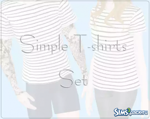 Сет мужской и женской одежды Simple T-shirts Set от happylifesims