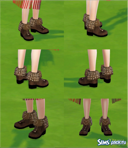 Ботинки Turn-down collar stud ankle boots