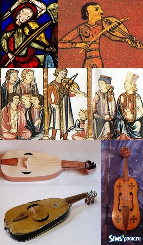 Средневековая скрипка "Vielle"