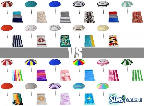 Стандартные пляжные полотенца и зонтики
