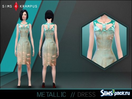 Платье Metallic Cutout от SIms4Krampus