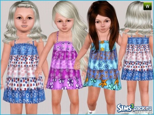 Цветное платье для девочек от sims2fanbg