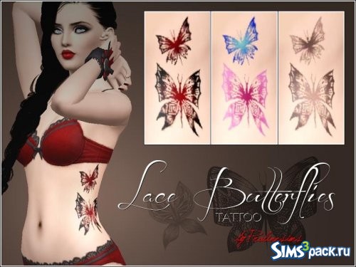 Татуировка Lace Butterflies от Pralinesims