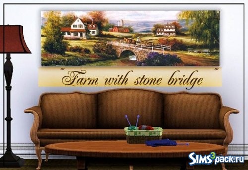 Картина ~ Farm with stone bridge ~