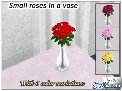 Маленькие розы в вазе от AniFlowersCreations