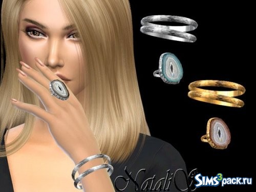 Сет Metal bangles with agate slice ring от NataliS