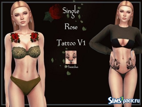 Татуировка Single Rose V1 от Reevaly