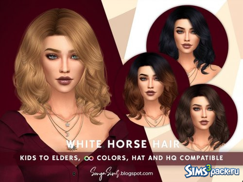 Прическа White Horse от SonyaSimsCC