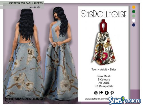 Вечернее платье Leia от SimsDollhouse