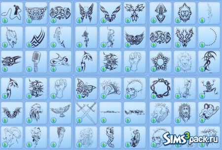 Набор татуировок для Sims 3 от FourTSeven