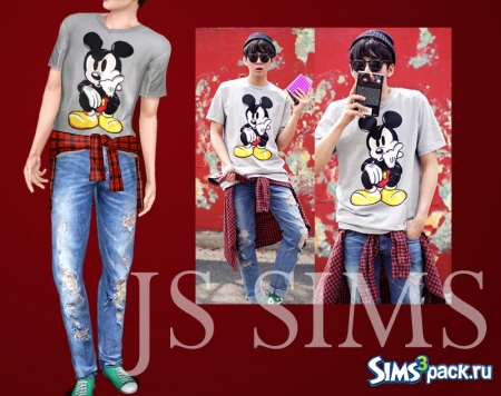 Футболка с Микки и джинсы от JS Sims