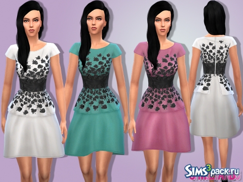 Женское цветочное платье №8 от sims2fanbg