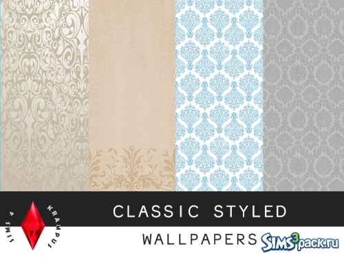Текстуры Set of 4 Lovely Wallpapers от SIms4Krampus