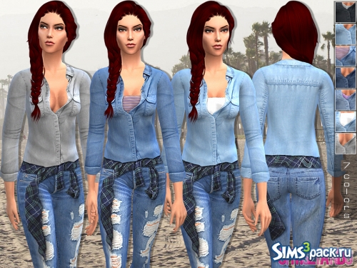 Женский джинсовой наряд от sims2fanbg