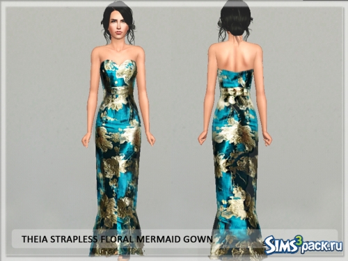 Платье Theia Strapless Floral Mermaid от Serpentrogue