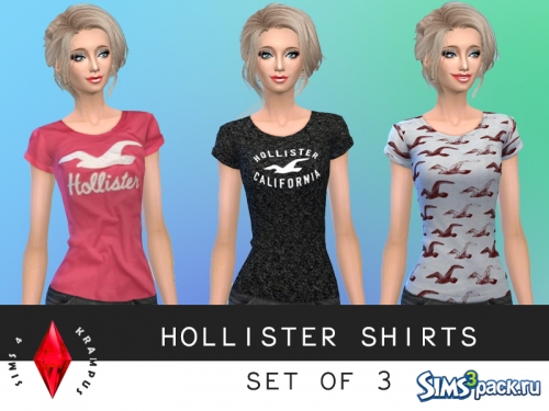 Футболка Hollister set of 3 от Sims4Krampus