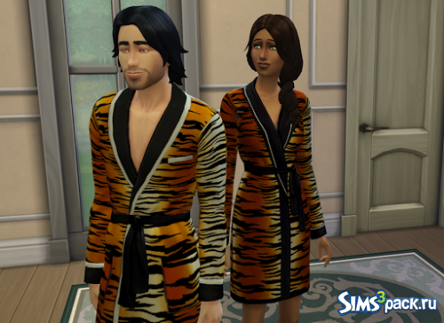 Тигровые халаты и тапочки от Stinky Egg Sandwich Sims