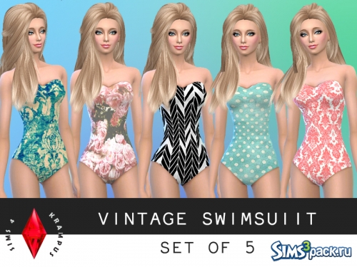Купальник vintage swimsuit set of 5 от Sims4Krampus