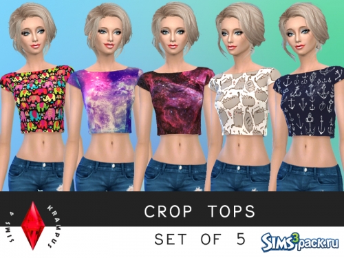 Топы crop set of 5 от Sims4Krampus