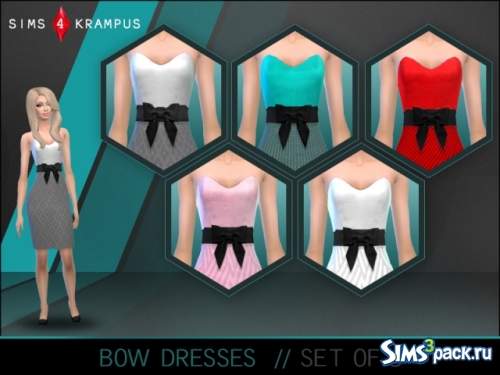 Женское платье Strapless Bow от SIms4Krampus