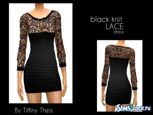 Чёрное вязаное платье от tiffybee