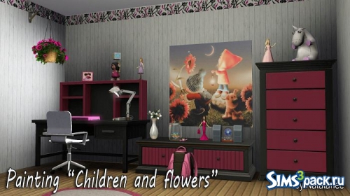 Картина "Children anr flowers" от Natatanec