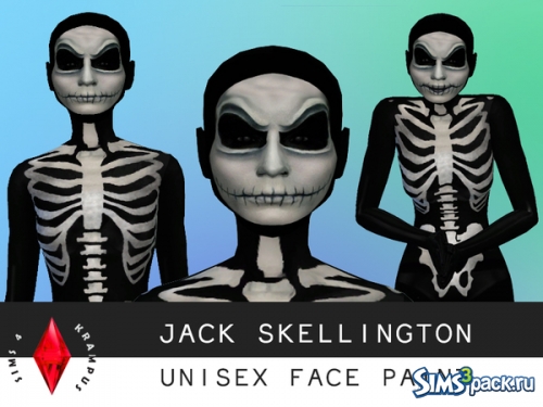 Скин "Jack Skellington Unisex Face Paint" от SIms4Krampus