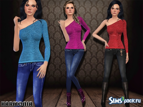 Женская одежда &quot;One shoulder Top, Skinny Jeans&quot; от Harmonia