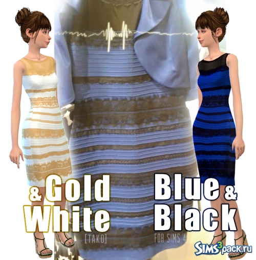 Черно-сине-бело-золотое платье от Tako