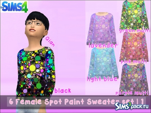 Свитер для девочки - 6 Female Child Spot Paint Sweater Set от giadollie